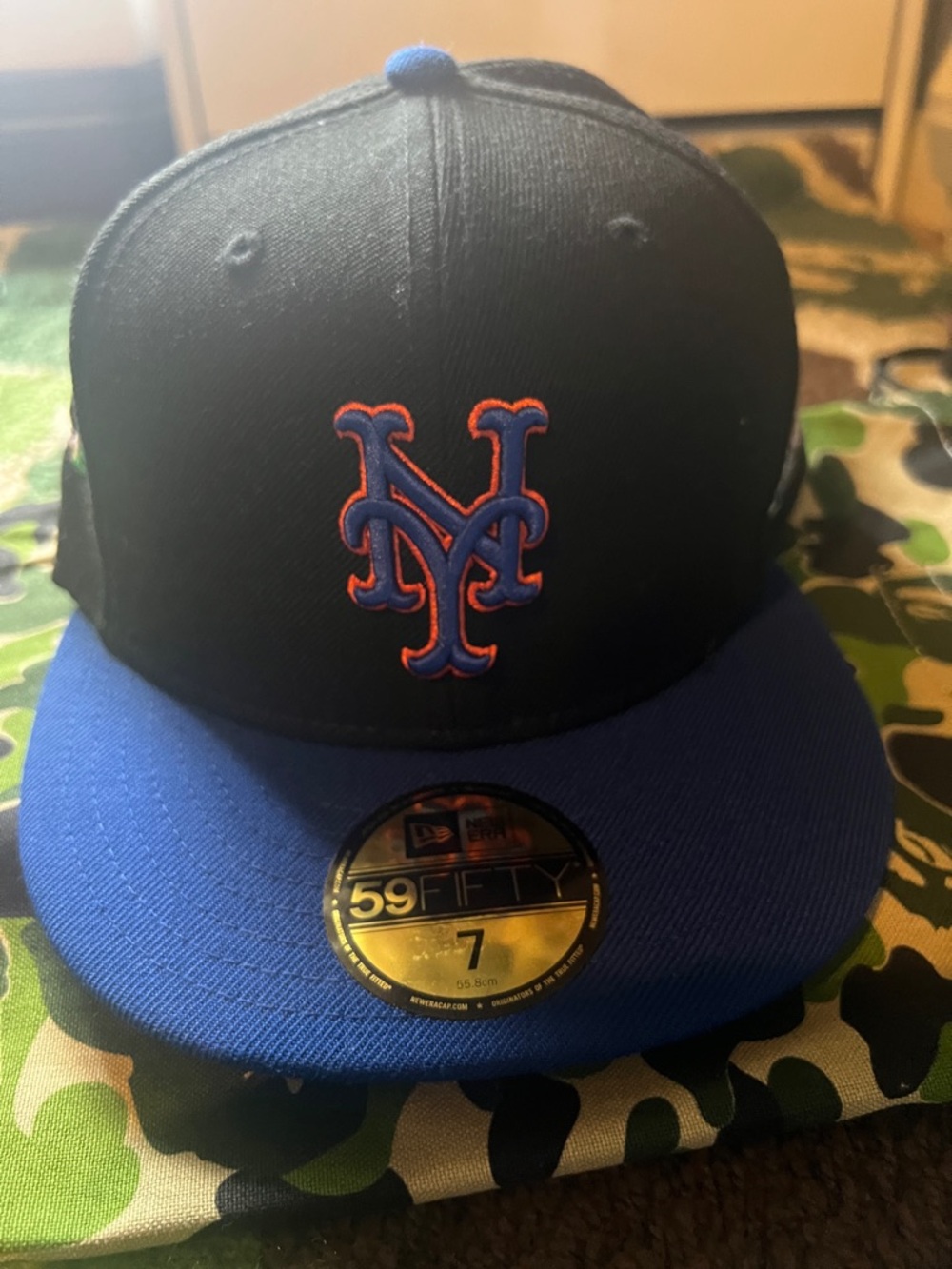 Jae Tips New Era MLB New York Mets Black & Royal Blue 59FIFTY Fitted Hat